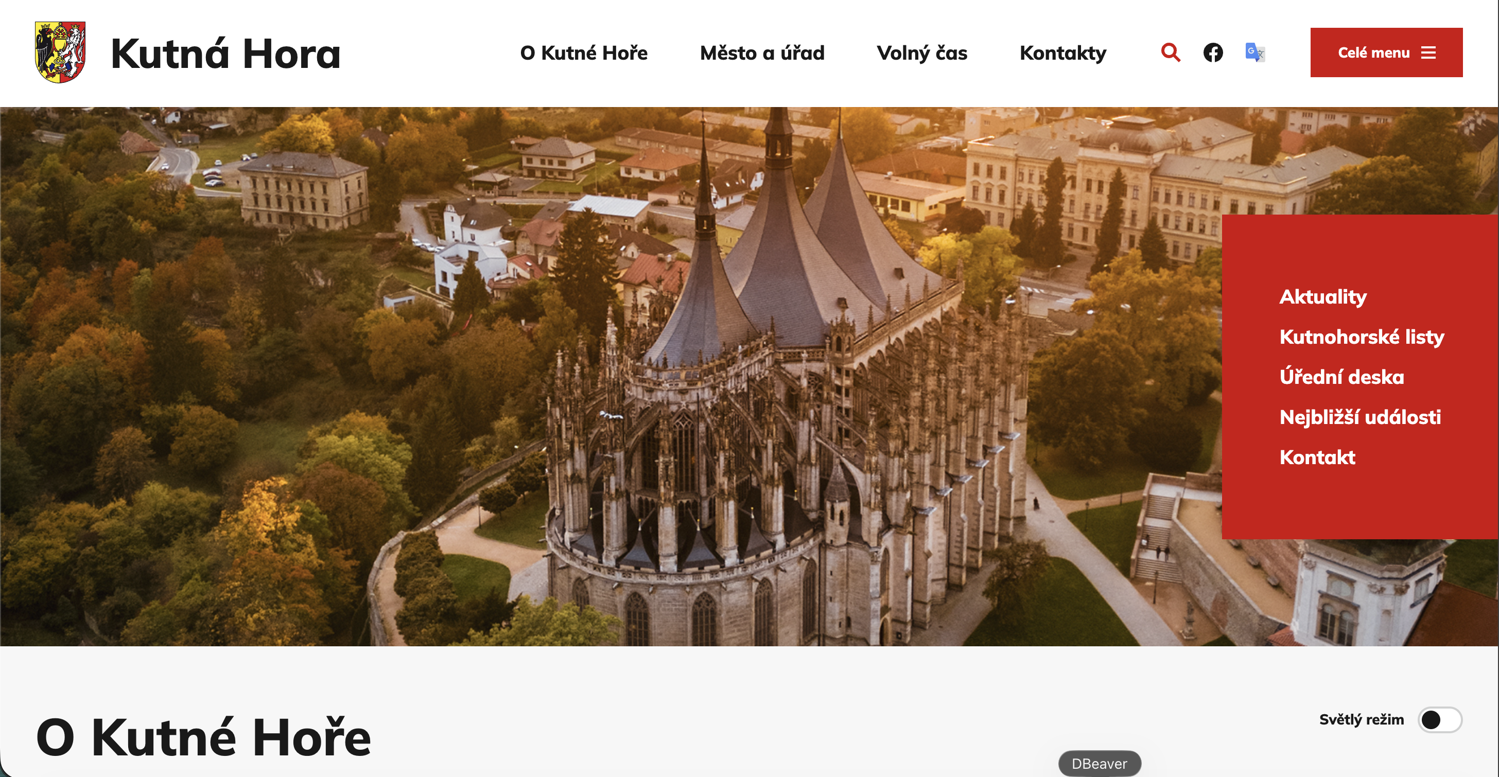 Screenshot nového webu kutnahora.cz